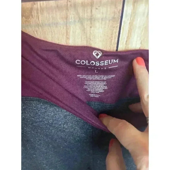 Minnesota Cropped Colloseum Leggings Gray/Maroon New Size L - Picture 5 of 10